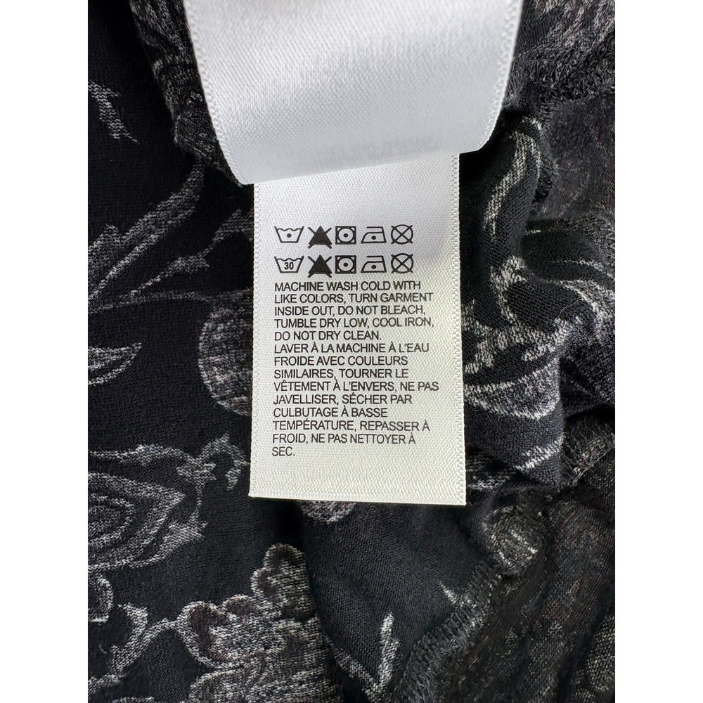 Lucky Brand Womens 2X Floral Tunic Black V Neck Viscose Peasant Boho Plus Size - Picture 10 of 11
